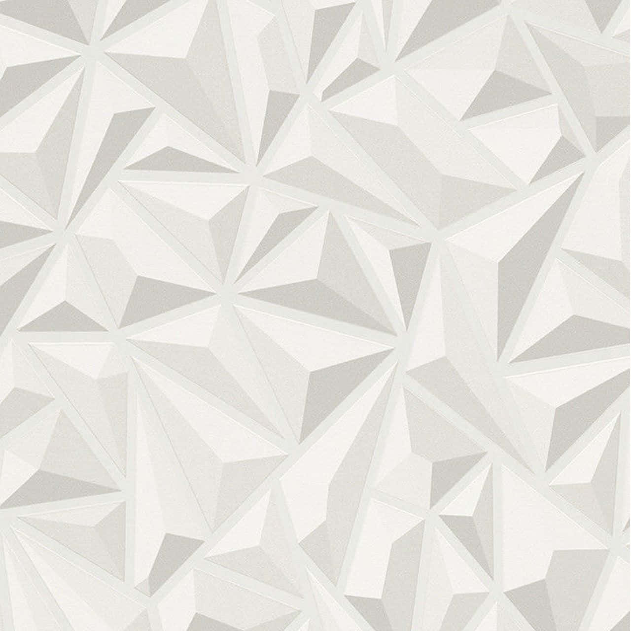 Geometric 桌布 壁紙 — 現代壁紙，帶有重複的白色和灰色幾何星爆圖案，營造出紋理3D效果。