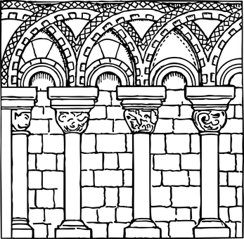 現代建築細節黑色 壁紙