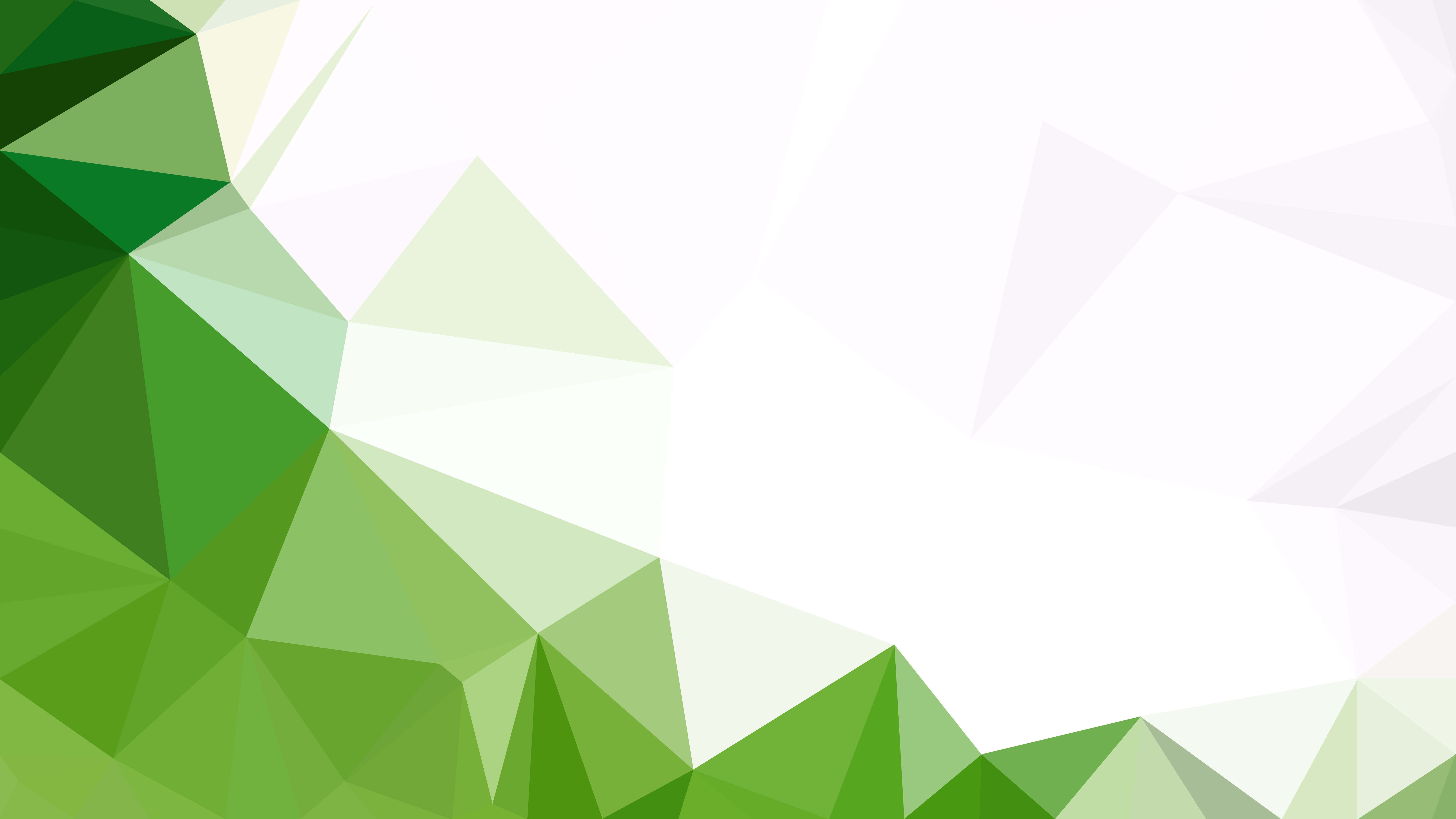 Abstract Green 桌布 壁紙 — 現代抽象壁紙，幾何綠色三角形漸變融入白色空間。