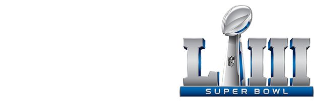 Logo Design 桌布 壁紙 — 現代汽車標誌和超級碗LIII獎盃並排顯示在黑色背景上。