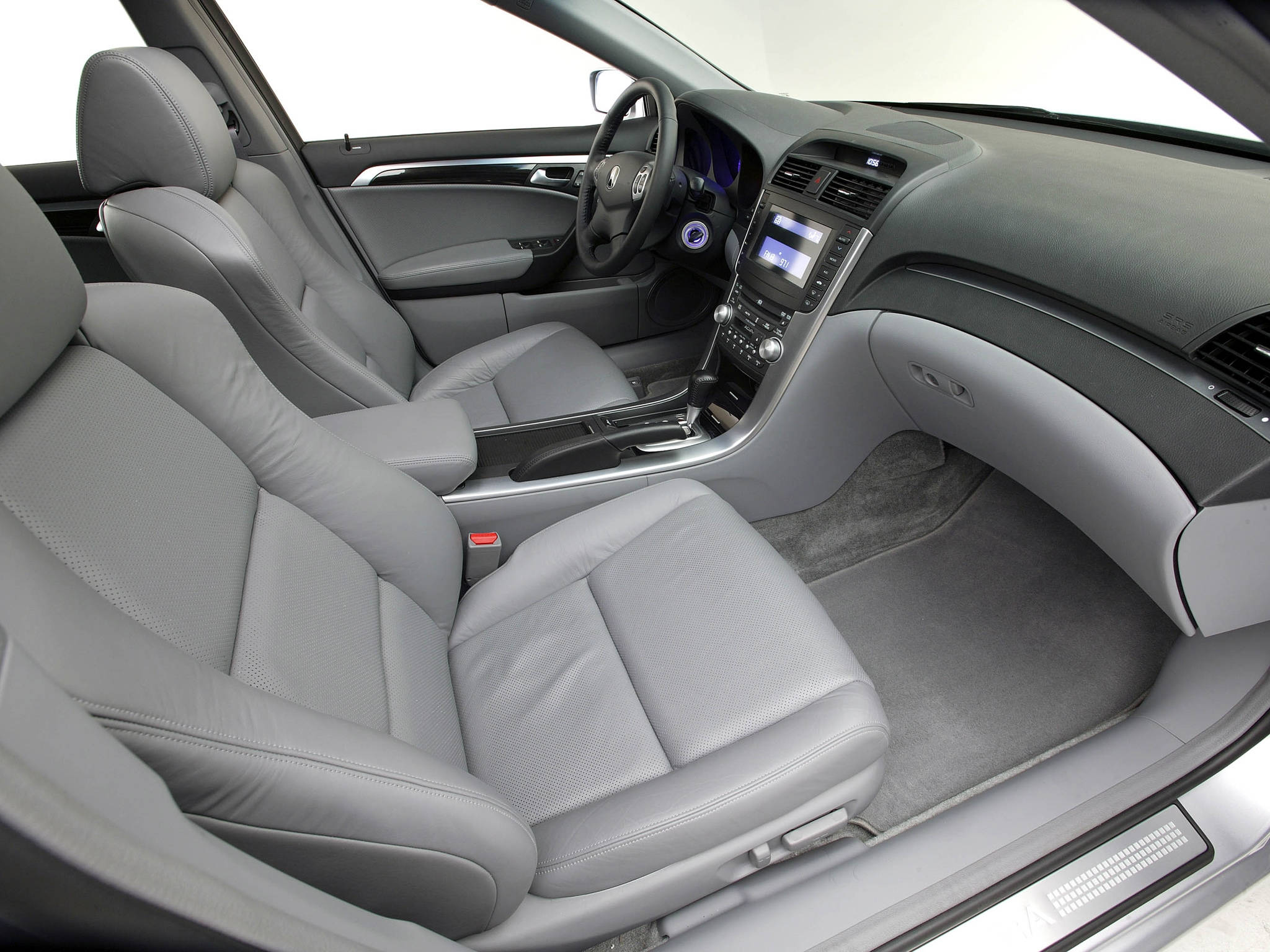 Acura 桌布 壁紙 — 現代汽車豪華灰色皮革內飾，展現簡潔線條和高科技儀表板。