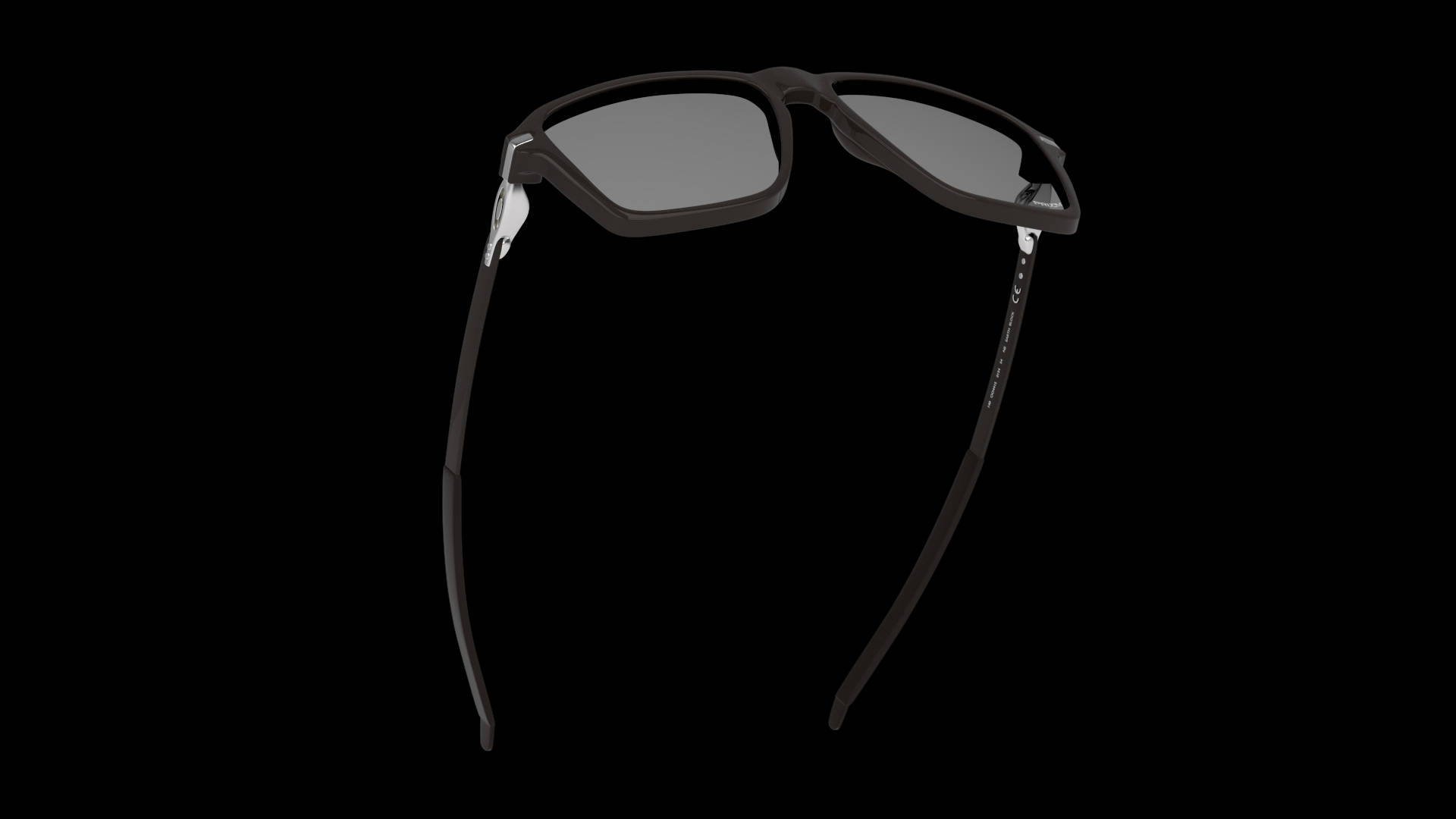 Sunglasses 桌布 壁紙 — 現代黑色太陽眼鏡，灰色鏡片，銀色點綴，在純黑色背景上孤立。