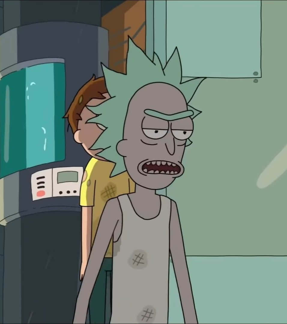 The Council Of Ricks 桌布 壁紙 — 《瑞克和莫蒂》中的瑞克·桑切斯在實驗室裡憤怒地站著，莫蒂在他身後。
