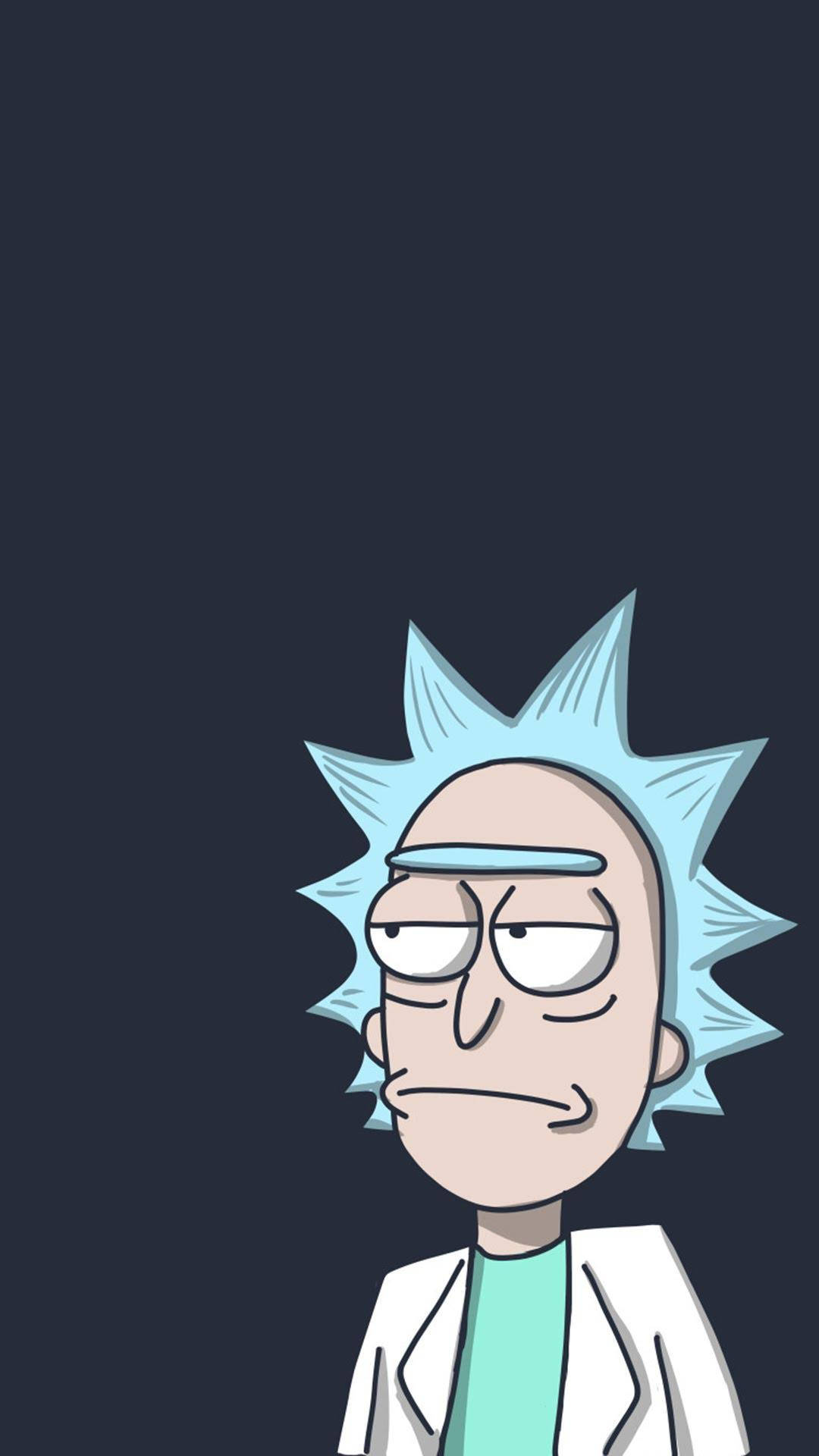 rick 桌布 壁紙 — 《瑞克和莫蒂》中的瑞克·桑切斯在黑暗背景下以疲憊的表情凝視。