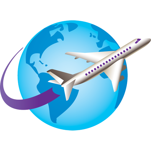 環遊世界飛機旅行圖案 壁紙