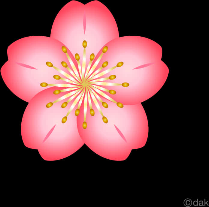 生動櫻花插畫