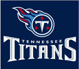Tennessee Titans 桌布 壁紙 — 田納西泰坦隊標誌，藍色、紅色和白色，深藍色背景。