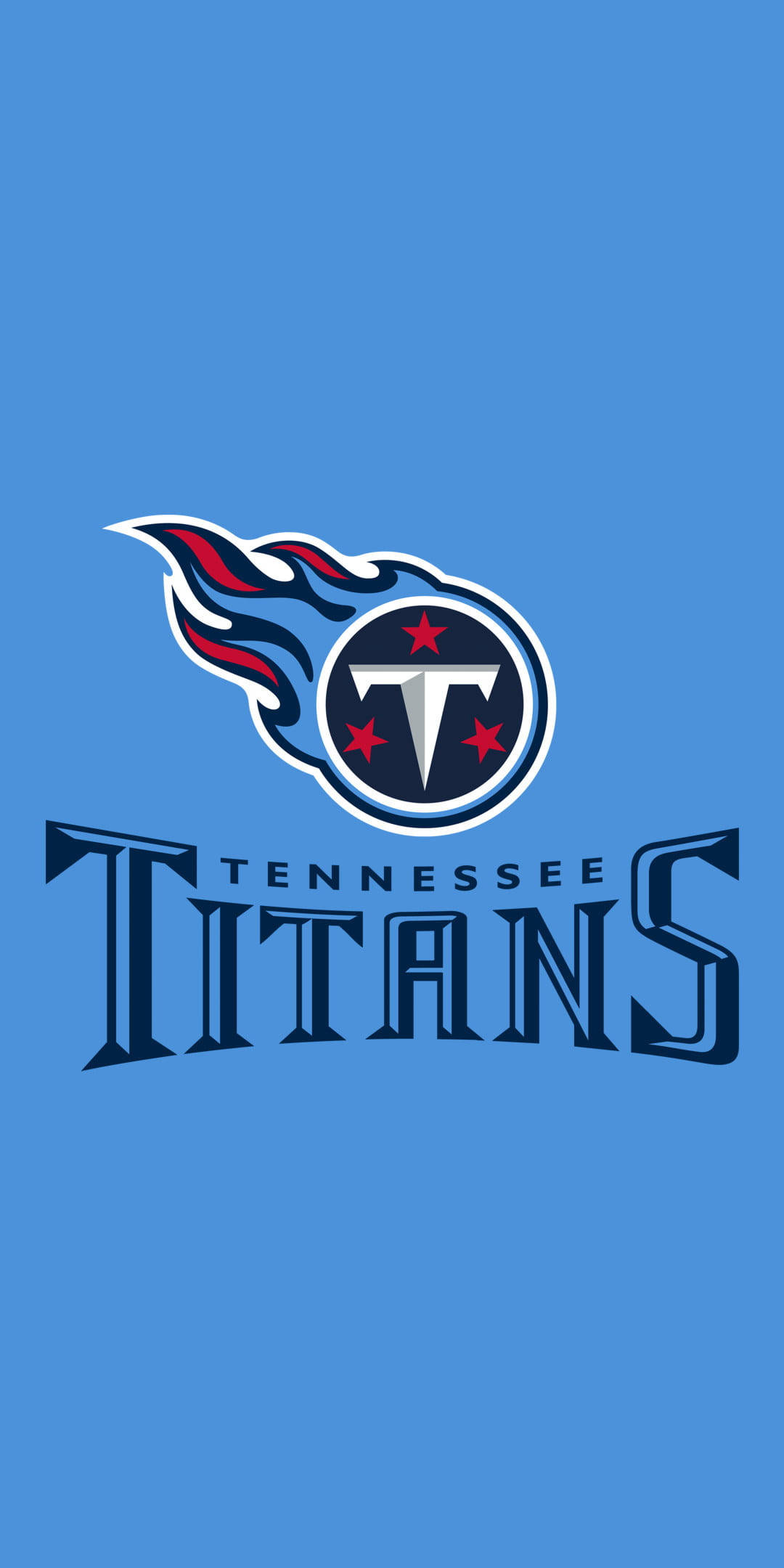 Tennessee 桌布 壁紙 — 田納西泰坦隊標誌居中於純藍色背景上，下方有粗體隊名。