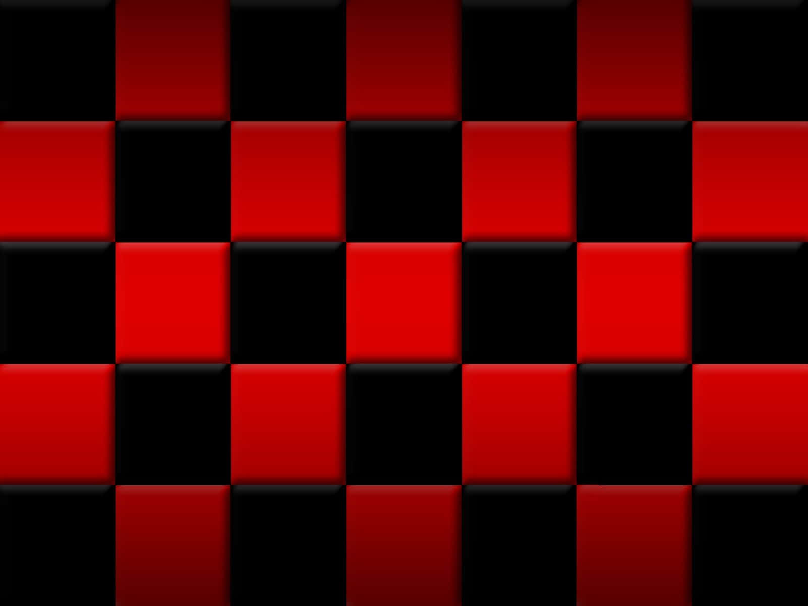 Red Checkered 桌布 壁紙 — 由光澤立方體組成的醒目紅黑格紋圖案，打造出引人注目的幾何壁紙。