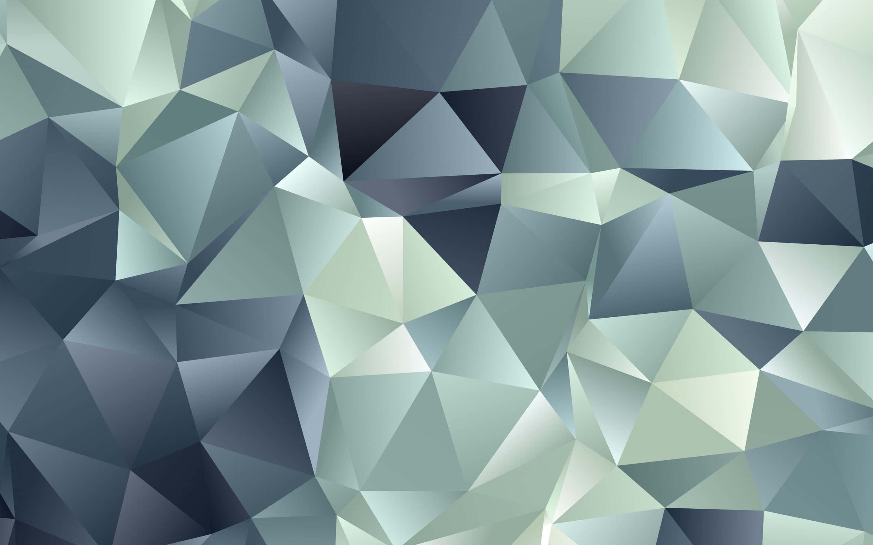 Polygon 桌布 壁紙 — 由柔和青灰色和白色調的連鎖三角形組成的現代抽象圖案幾何壁紙。