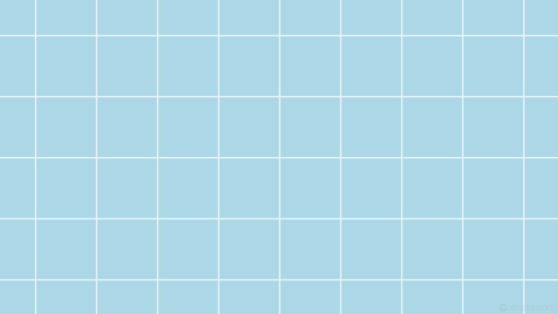 Pastel Blue Solid 桌布 壁紙 — 由白色細線分隔的淺藍色正方形極簡網格，營造出乾淨的幾何圖案。