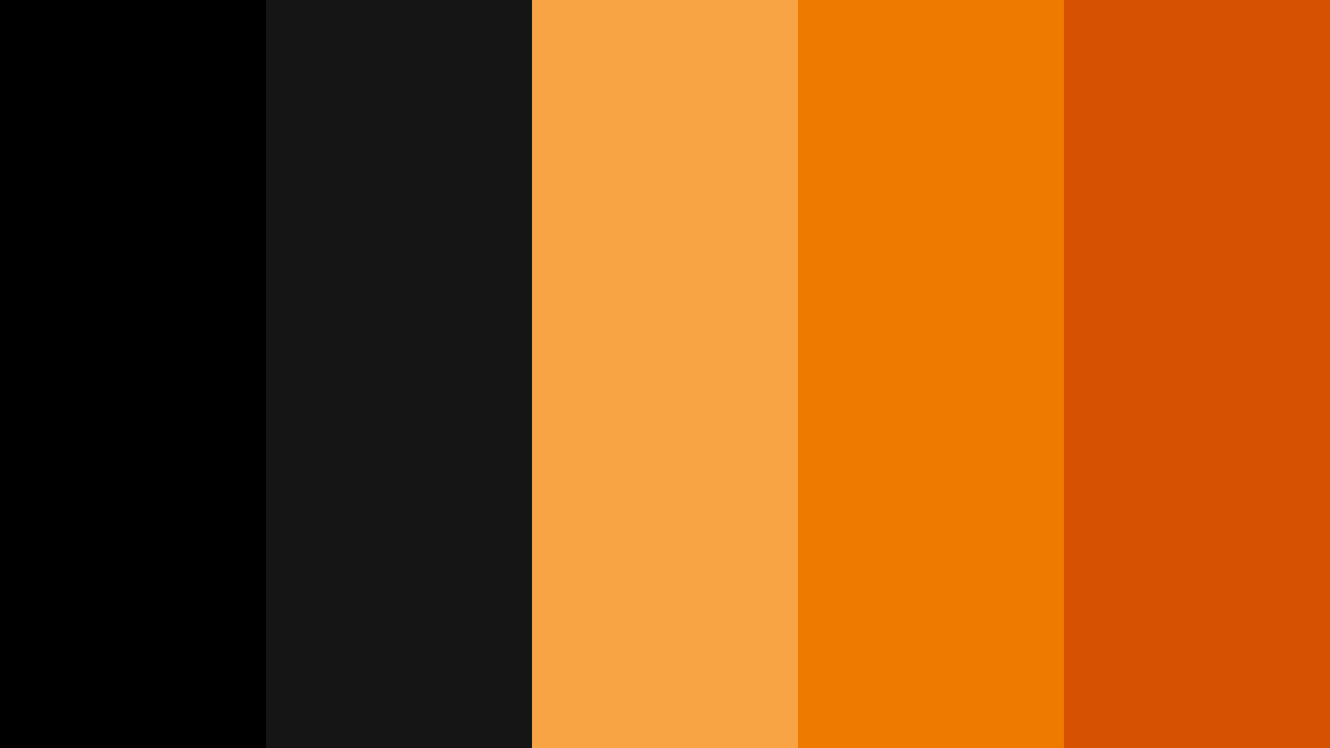 Black And Orange 桌布 壁紙 — 由黑色、深灰色、淺橙色、中橙色和深橙色組成的極簡抽象構圖，包含五條垂直條紋。