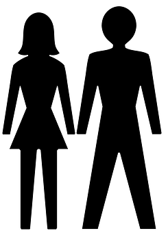 男人與女人的剪影 壁紙