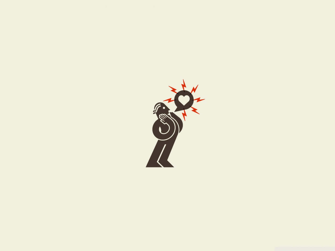 男子雙手捧著一顆心 壁紙