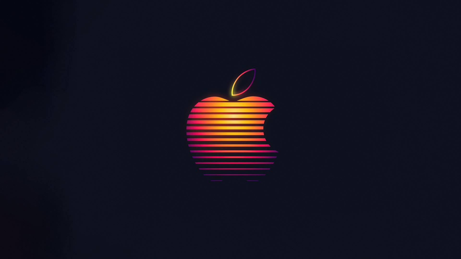 深色背景上發光的彩虹Apple標誌