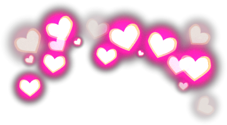 Picsart Love 桌布 壁紙 — 發光的粉紅色和白色心形在黑色背景上漂浮，帶有柔和的光暈。