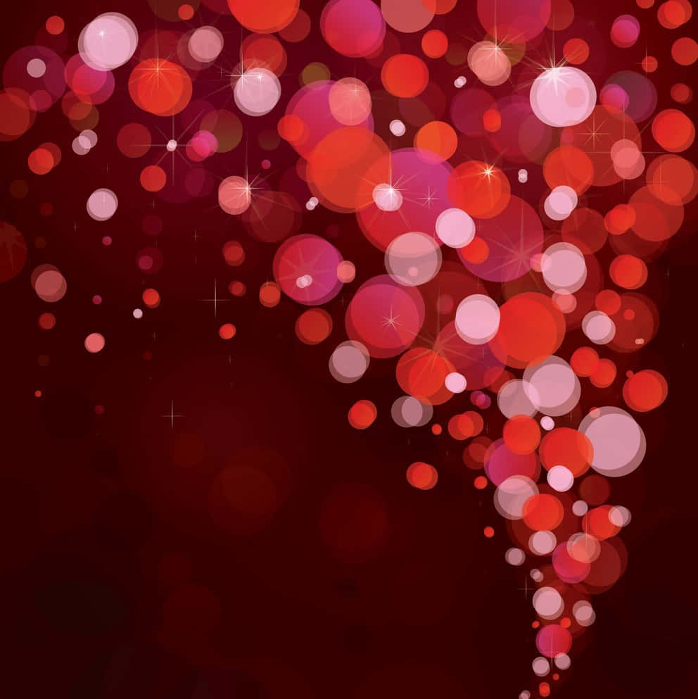 Red Light 桌布 壁紙 — 發光的紅色、粉紅色和白色散景圓圈與星芒在深紅色背景上沿對角線流動。