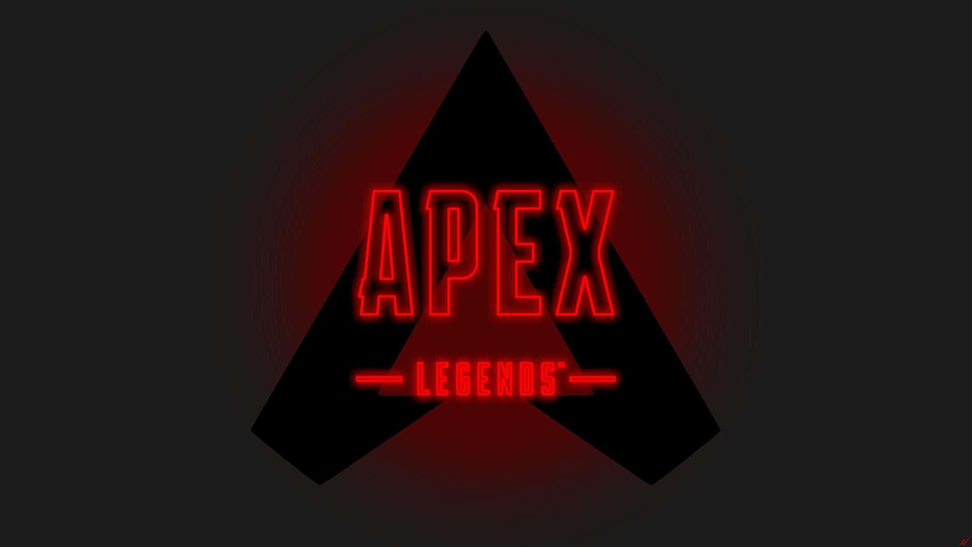 Apex 英雄 桌布 壁紙 — 發光的紅色Apex Legends標誌在黑色三角形內脈動，背景為深色漸變。