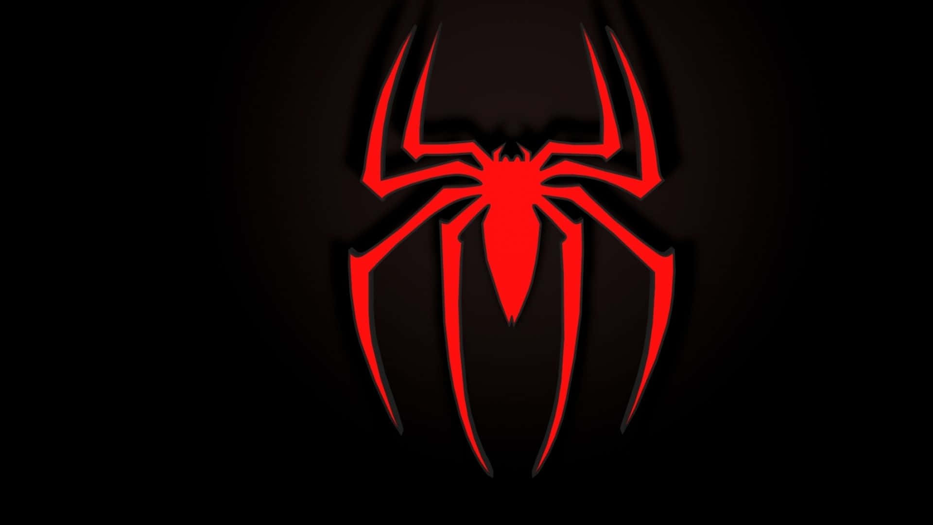 Red Spider 桌布 壁紙 — 發光的紅色蜘蛛標誌在帶有微妙徑向漸層的深黑色背景上脫穎而出。