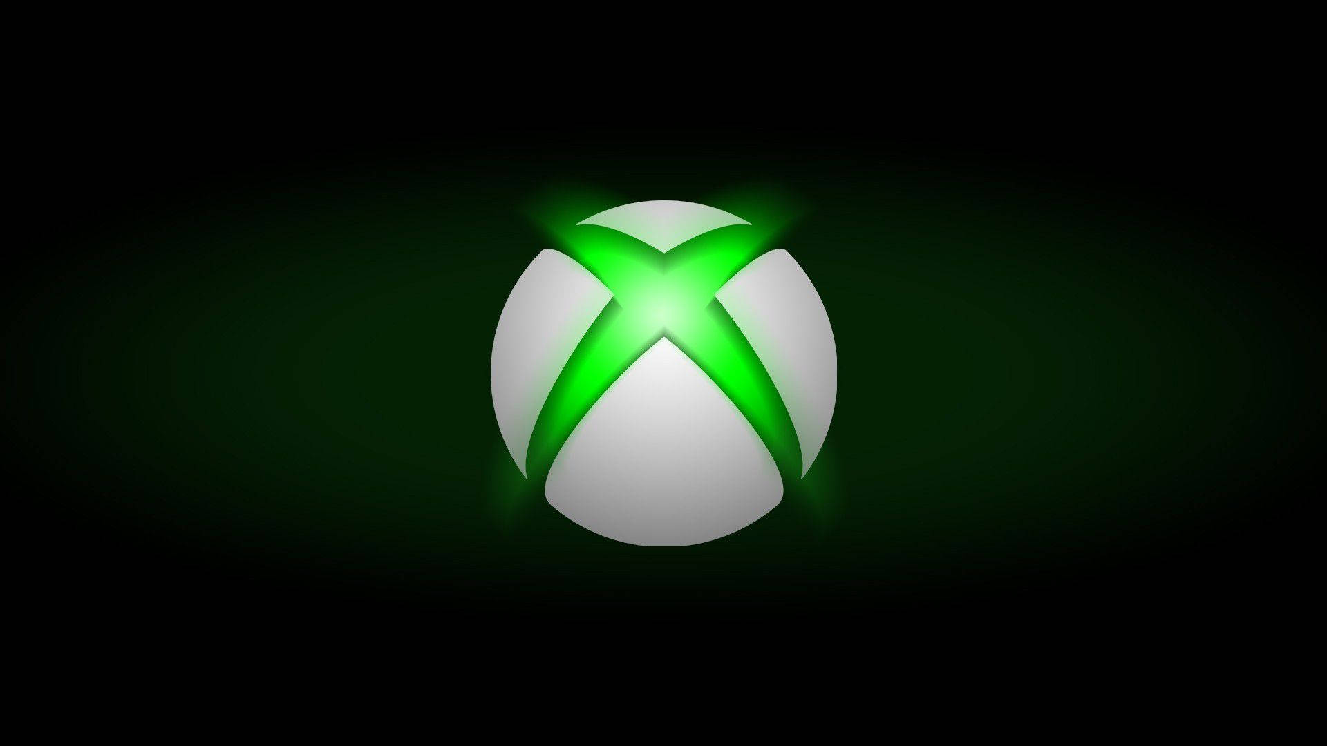 Xbox 桌布 壁紙 — 發光的綠色Xbox標誌在深色漸變背景上散發光芒。