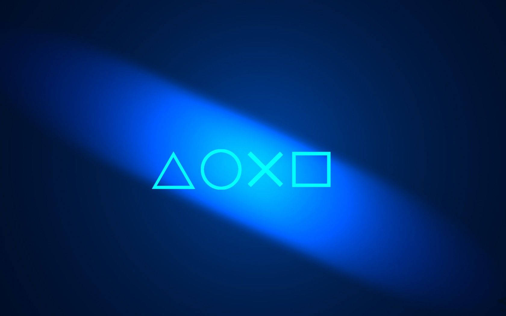 在深色背景上發出藍光的PlayStation控制器符號 — Ps4 壁紙