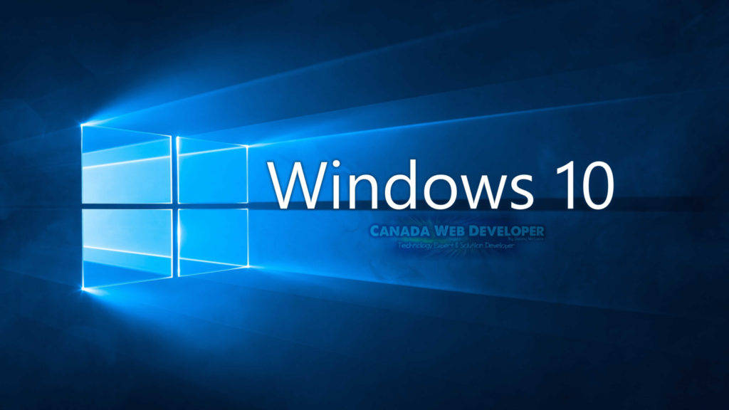 鎖屏 桌布 壁紙 — 發光的藍色Windows 10標誌在黑暗背景中閃耀，光線穿過其窗格。