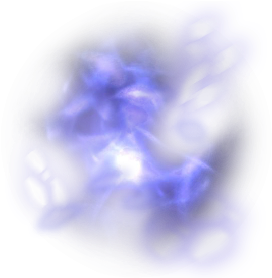 藍色煙霧 桌布 壁紙 — 發光的藍色星雲，帶有旋轉的宇宙圖案和明亮的中心光，背景為黑色太空。