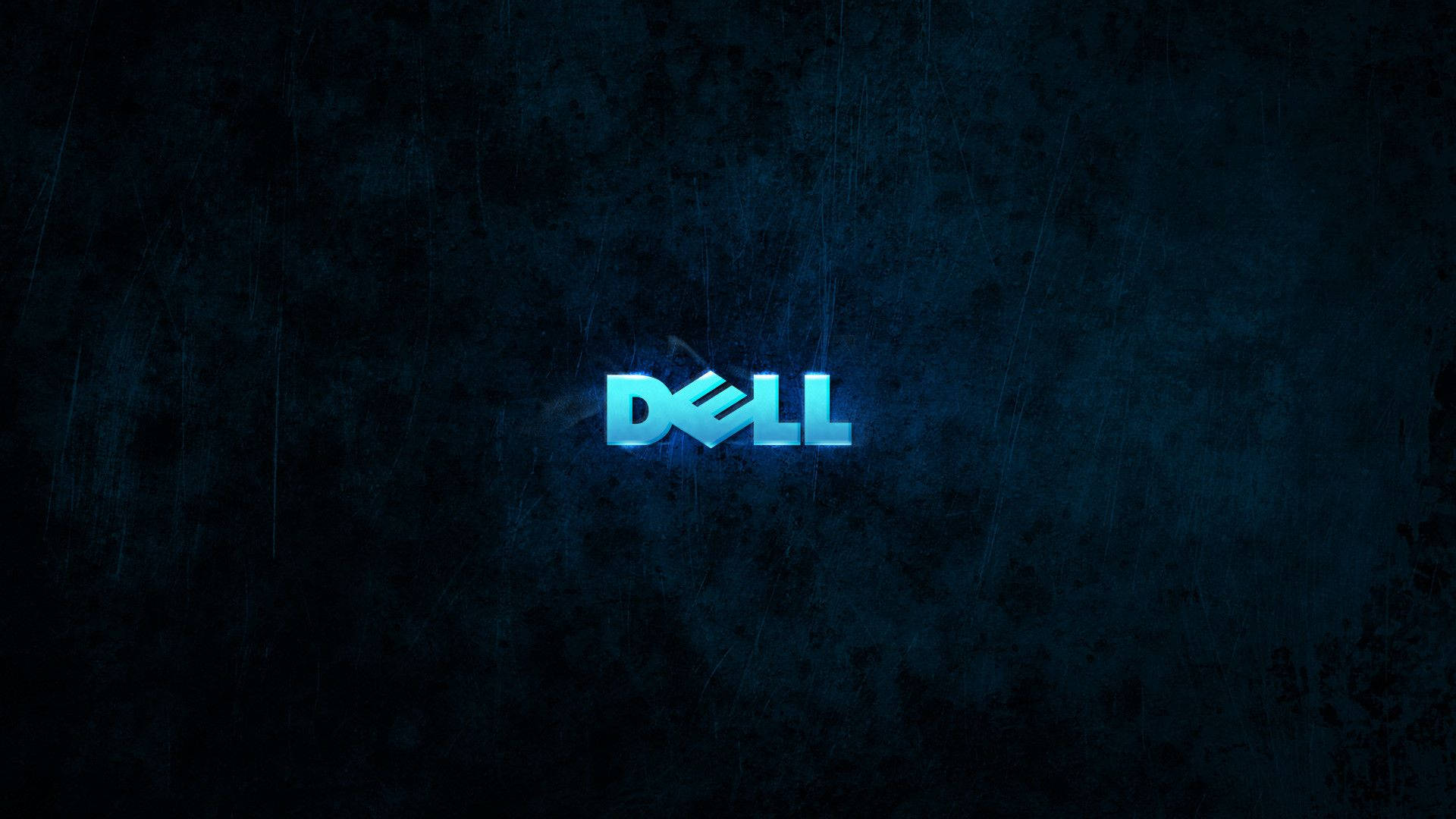 Dell 桌布 壁紙 — 發光藍色Dell標誌居中於深色紋理背景上，帶有微妙的垂直條紋。