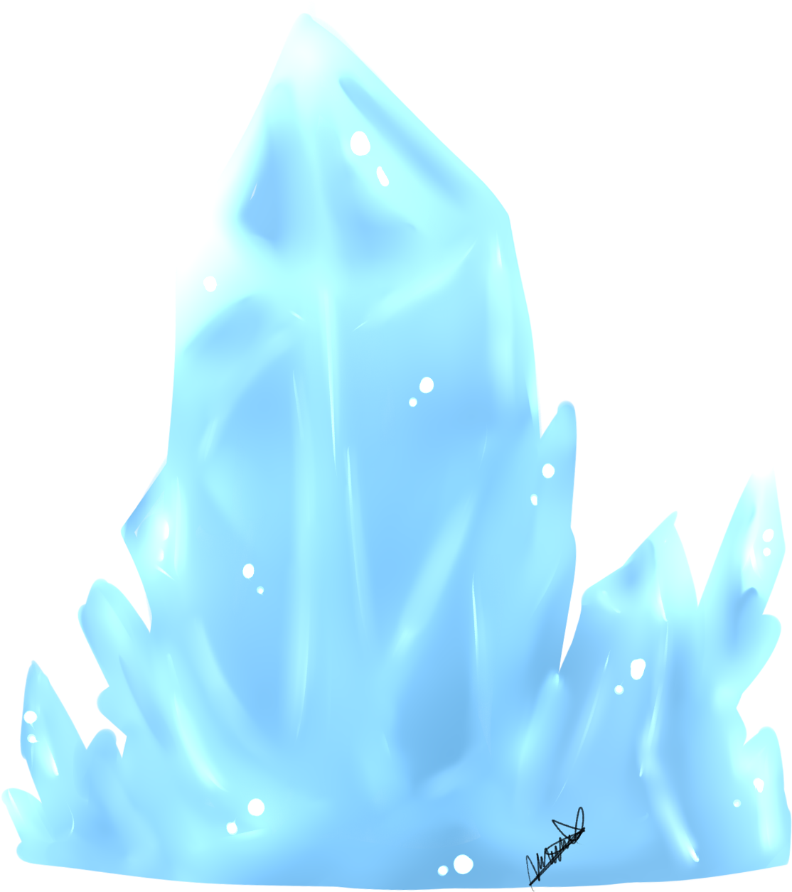 發光藍色水晶插畫 壁紙