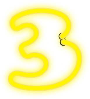 發光霓虹數字三