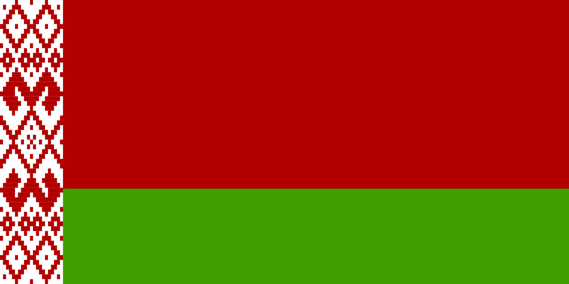 Flag 桌布 壁紙 — 白俄羅斯國旗上半部為紅色，下半部為綠色，旗桿側有白紅相間的裝飾圖案。
