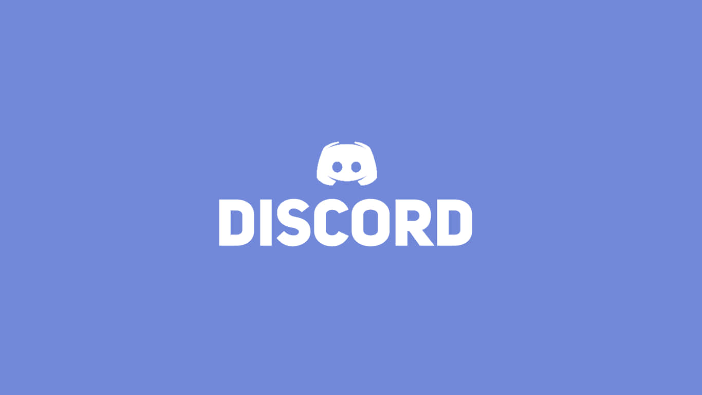 Discord 桌布 壁紙 — 白色 Discord 標誌居中於純藍色背景上，簡潔的極簡設計。