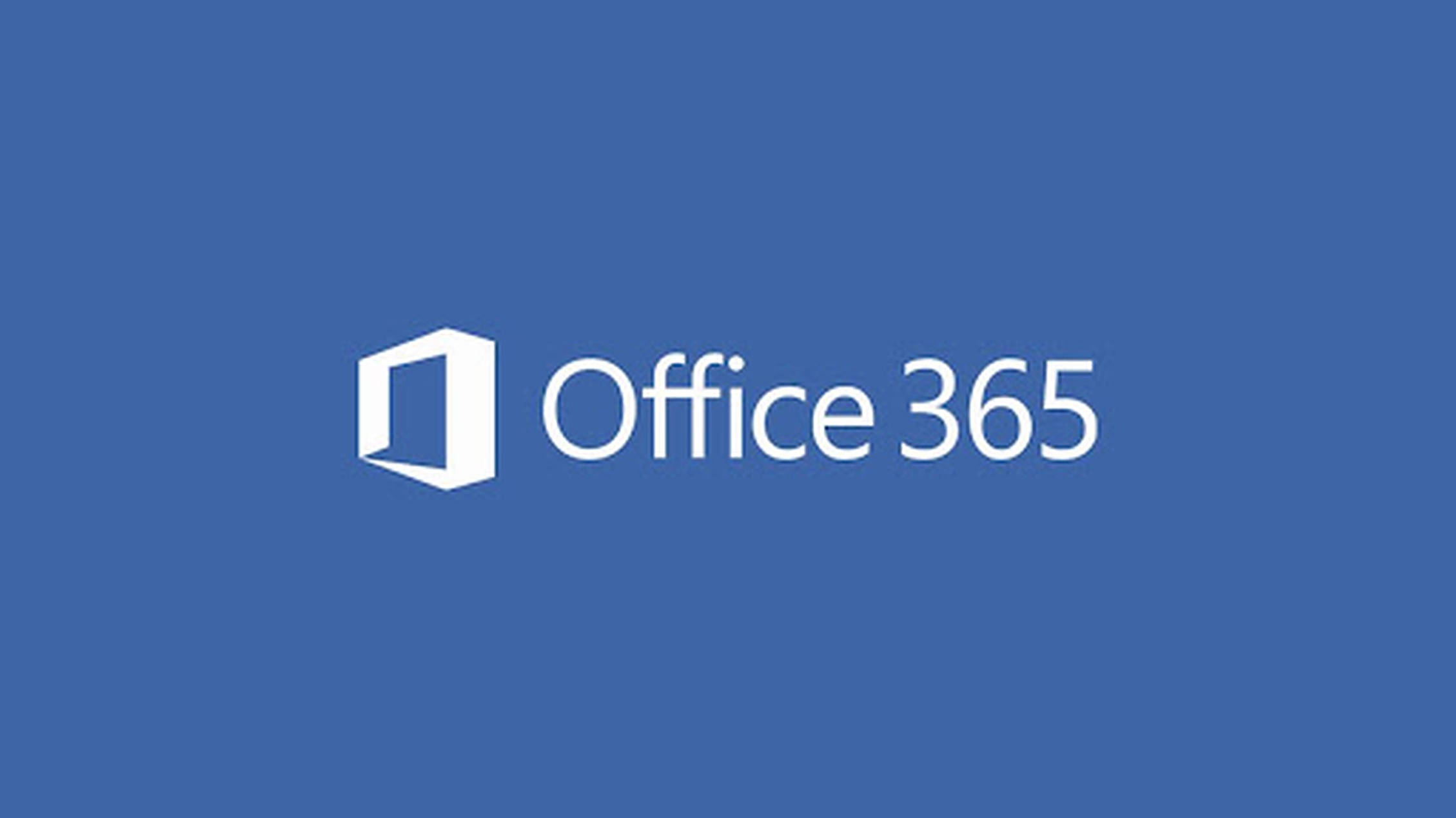 Office 365 桌布 壁紙 — 白色 Office 365 標誌居中於純藍色背景上，採用簡潔極簡設計。