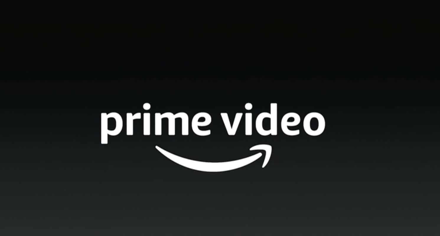 Video-on-demand 桌布 壁紙 — 白色Amazon Prime Video標誌置中於深色漸變背景上。