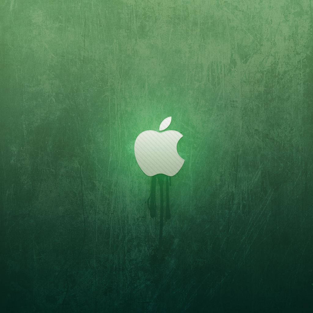 紋理綠色背景上的白色Apple標誌 — iPad mini 動態圖片 壁紙