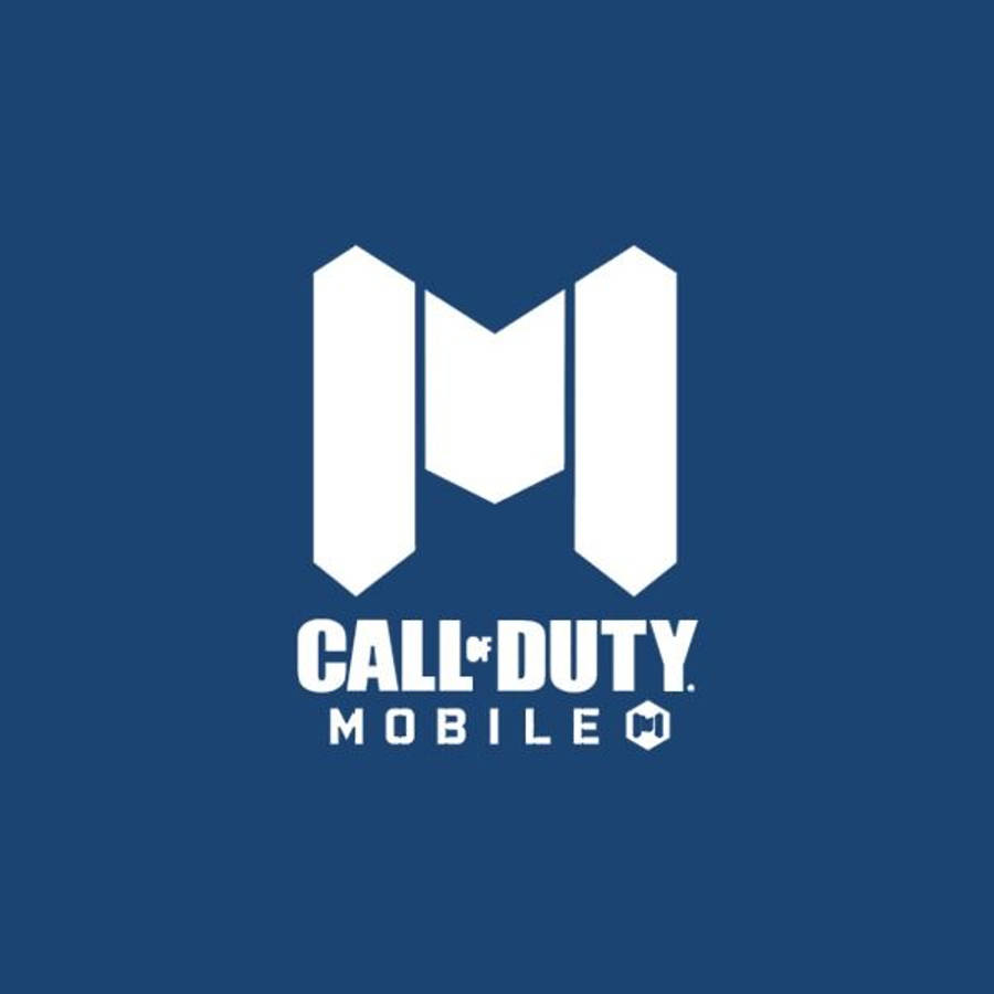 Call 桌布 壁紙 — 白色Call of Duty Mobile標誌居中於純藍色背景上，採用簡潔現代字體。