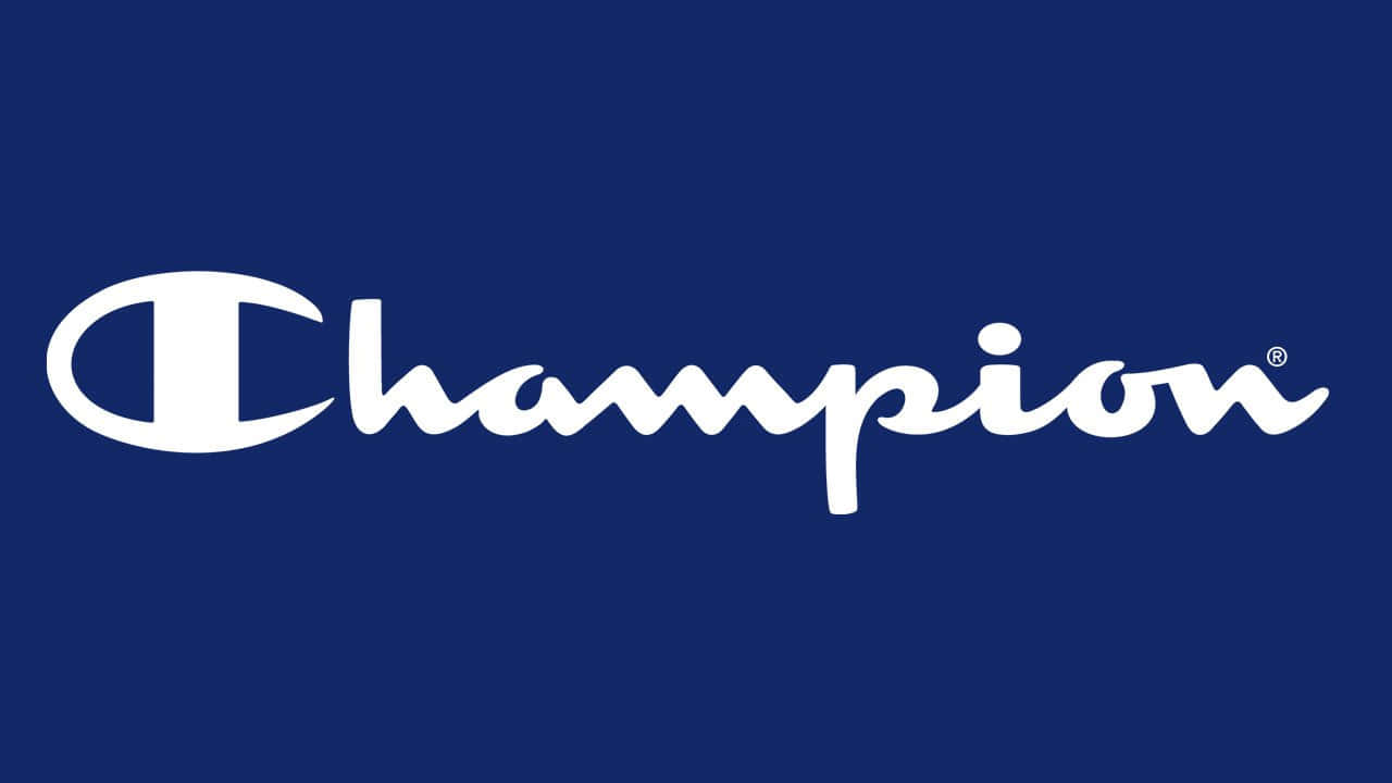 Champion 桌布 壁紙 — 白色Champion標誌以草書字體居中顯示在純海軍藍背景上。