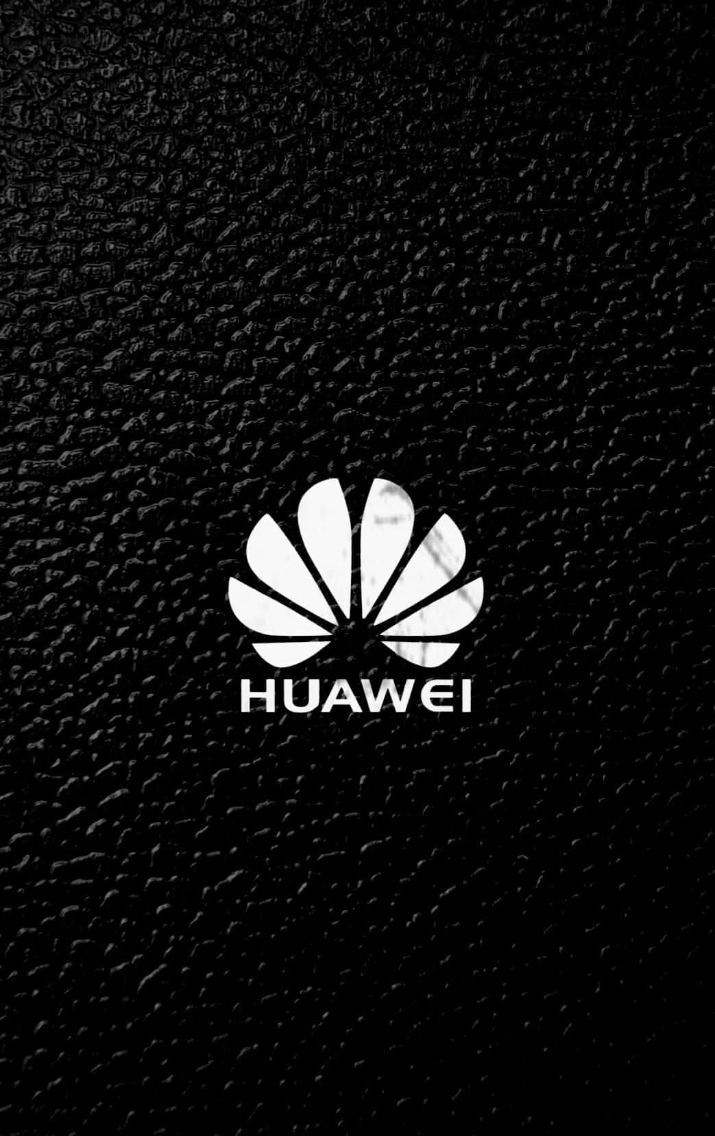 黑色皮革紋理背景上的Huawei標誌 — 華為 GIF 壁紙