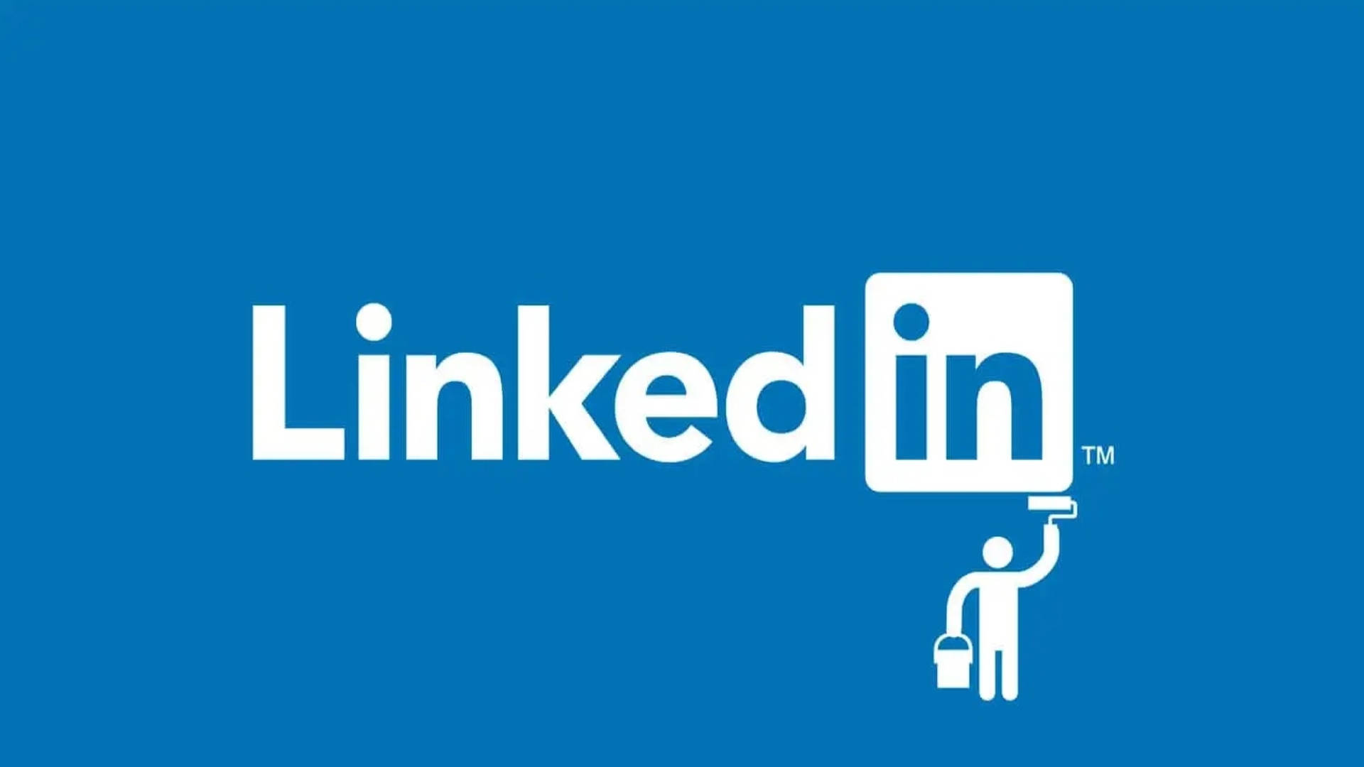藍色背景上的LinkedIn標誌和畫家圖示 — Valorant Logo 壁紙