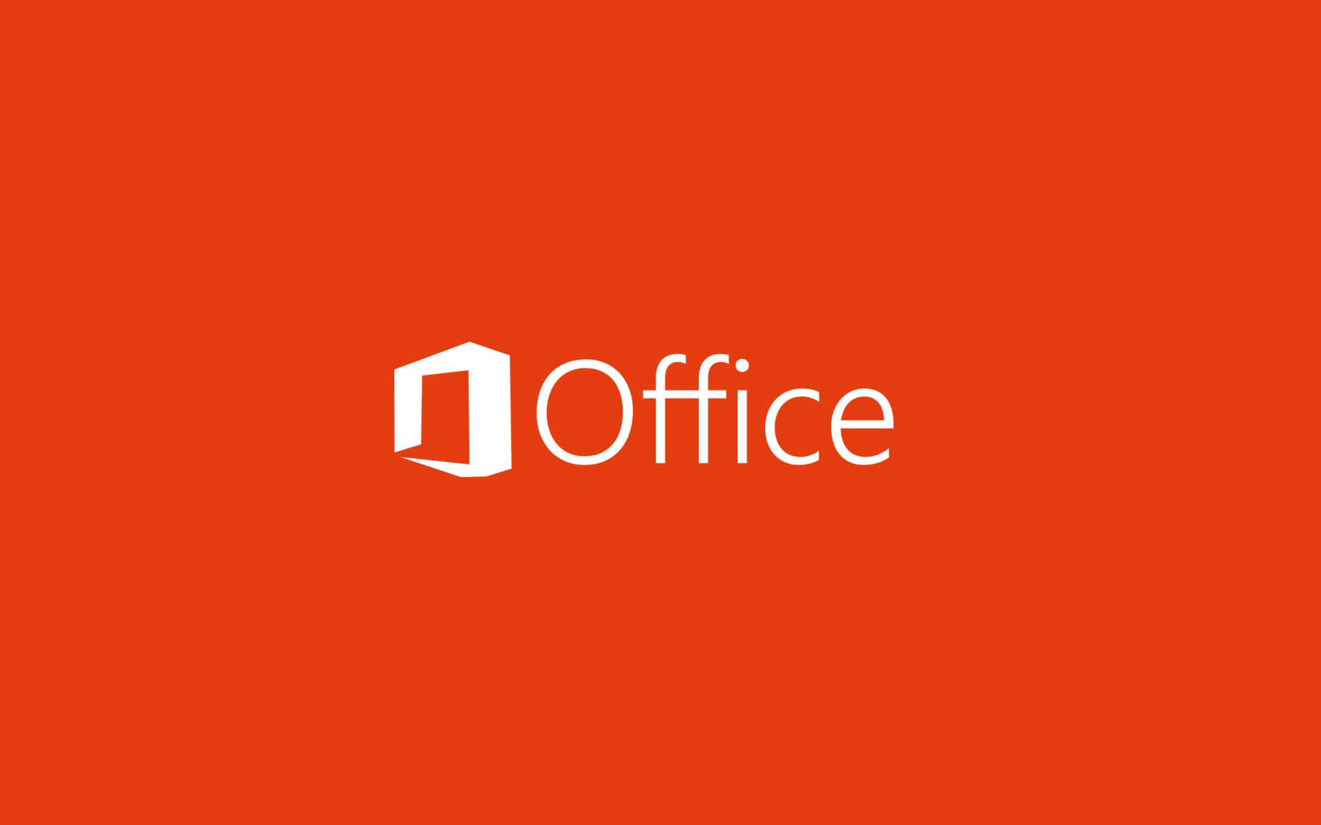 Office 365 桌布 壁紙 — 白色Microsoft Office標誌居中於純橙色背景上。