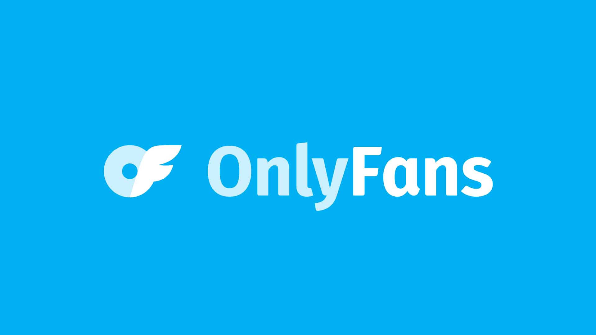 標誌 桌布 壁紙 — 白色OnlyFans標誌居中於純亮藍色背景上。