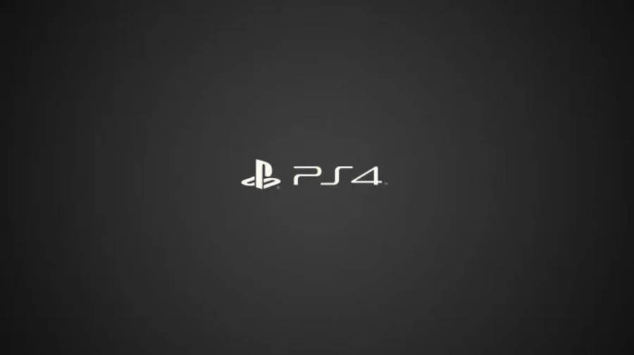PlayStation 桌布 壁紙 — 白色PlayStation 4標誌居中於深灰色漸變背景上。