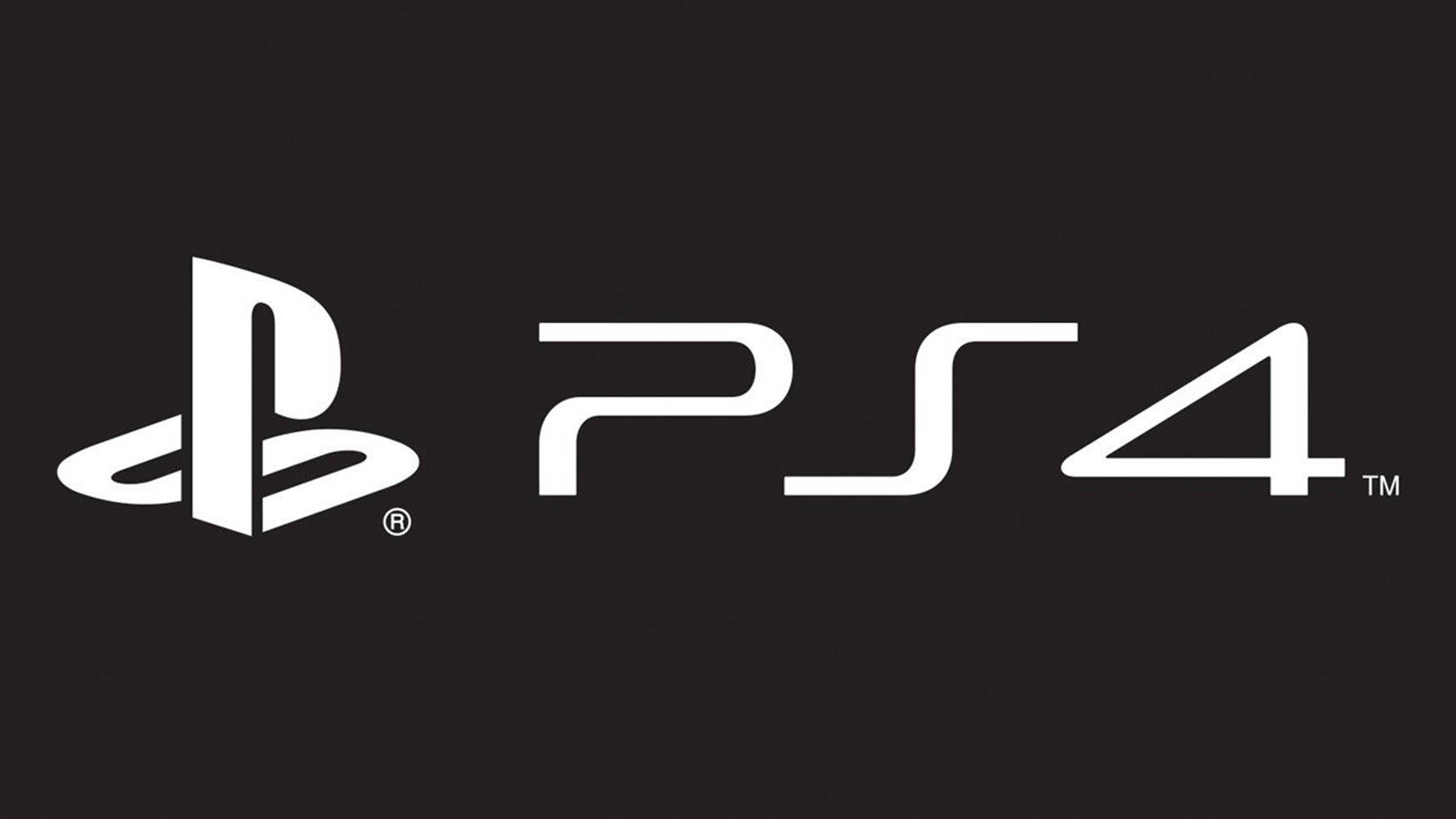 黑色背景上的白色PlayStation 4標誌 — Ps4 壁紙