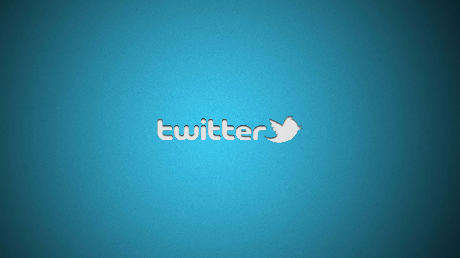 Social Media Icons 桌布 壁紙 — 白色Twitter標誌居中位於純藍色漸變背景上。