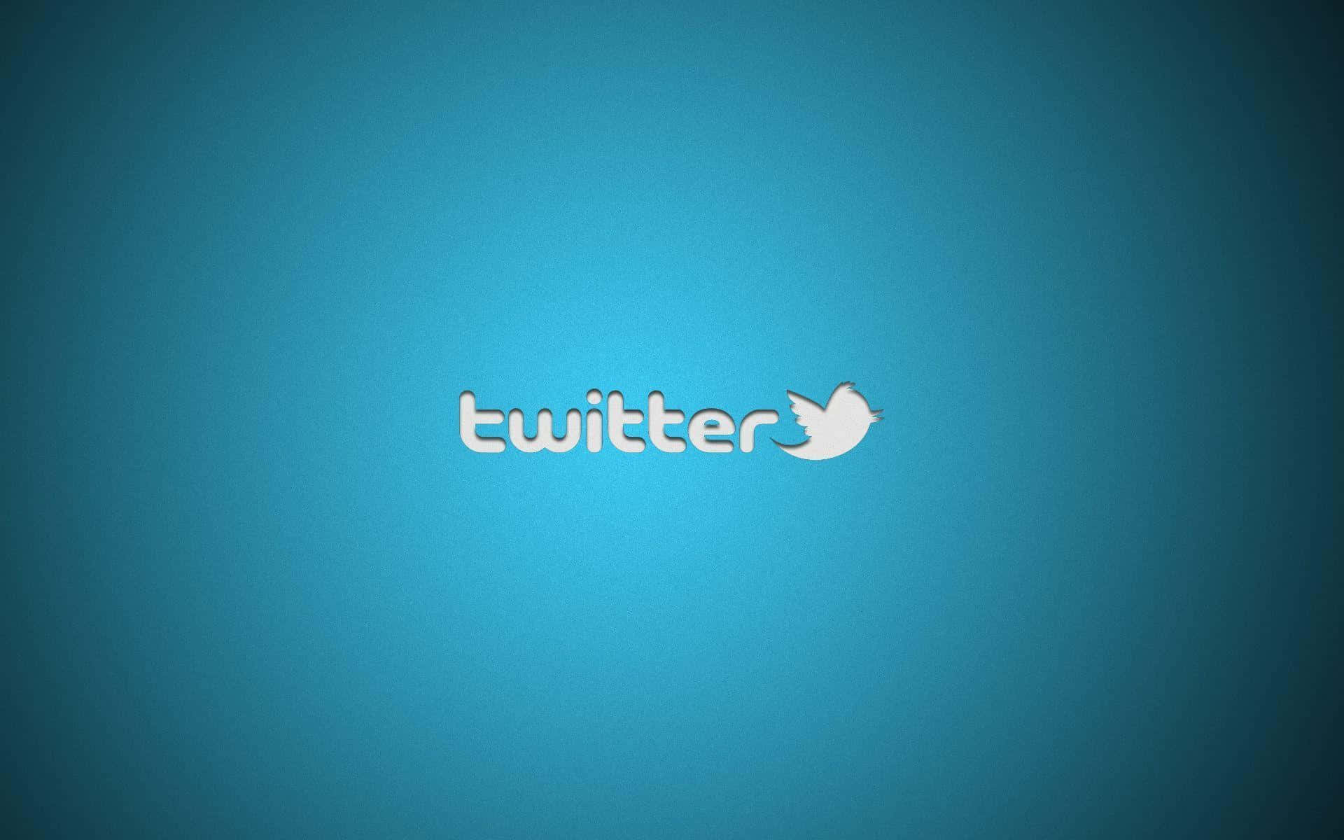 推特 桌布 壁紙 — 白色Twitter標誌居中於漸變藍色背景上，帶柔和燈光。