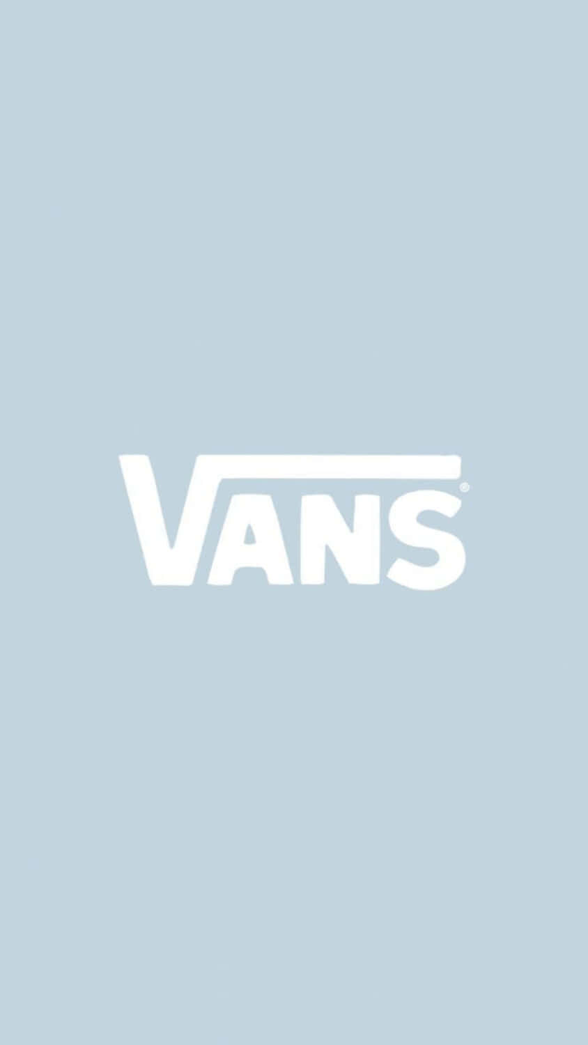 Tumblr White 桌布 壁紙 — 白色Vans標誌居中於純淺藍色背景上。
