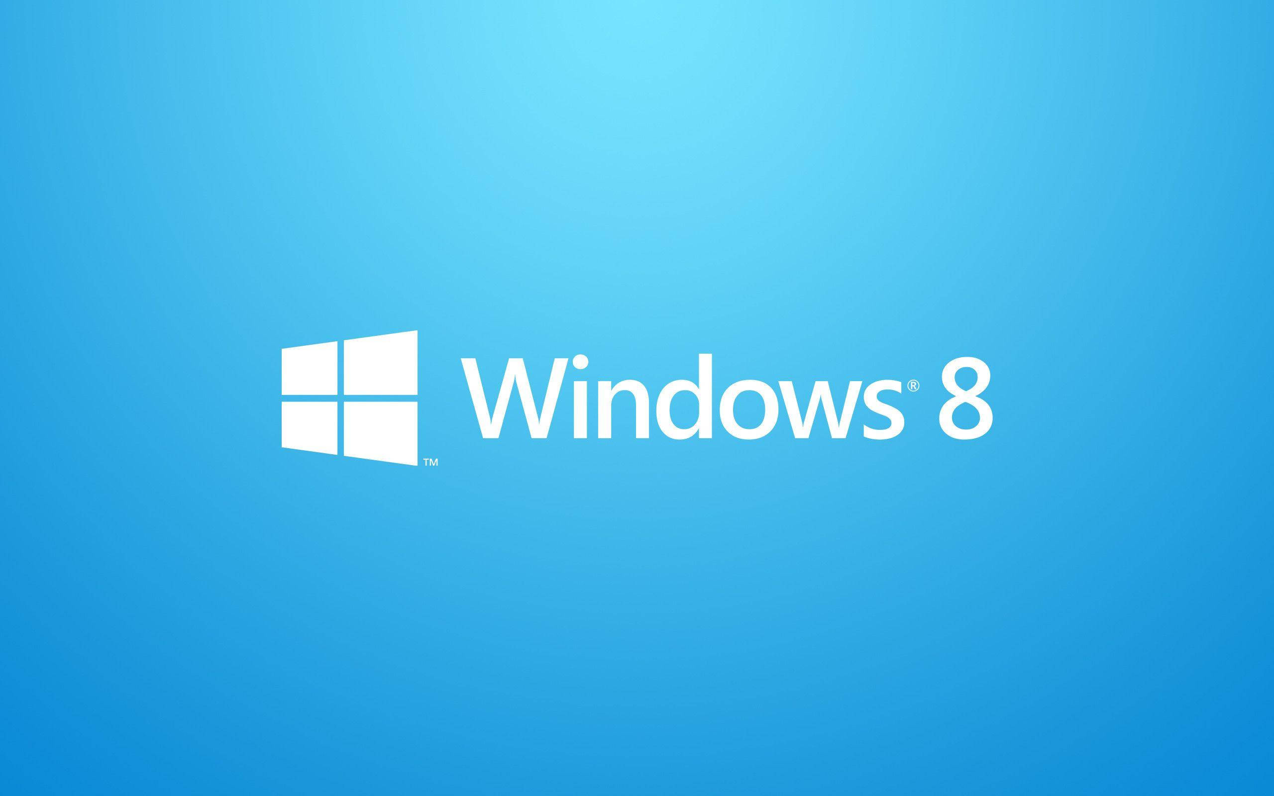 Windows 8 桌布 壁紙 — 白色Windows 8標誌居中於漸變藍色背景上。