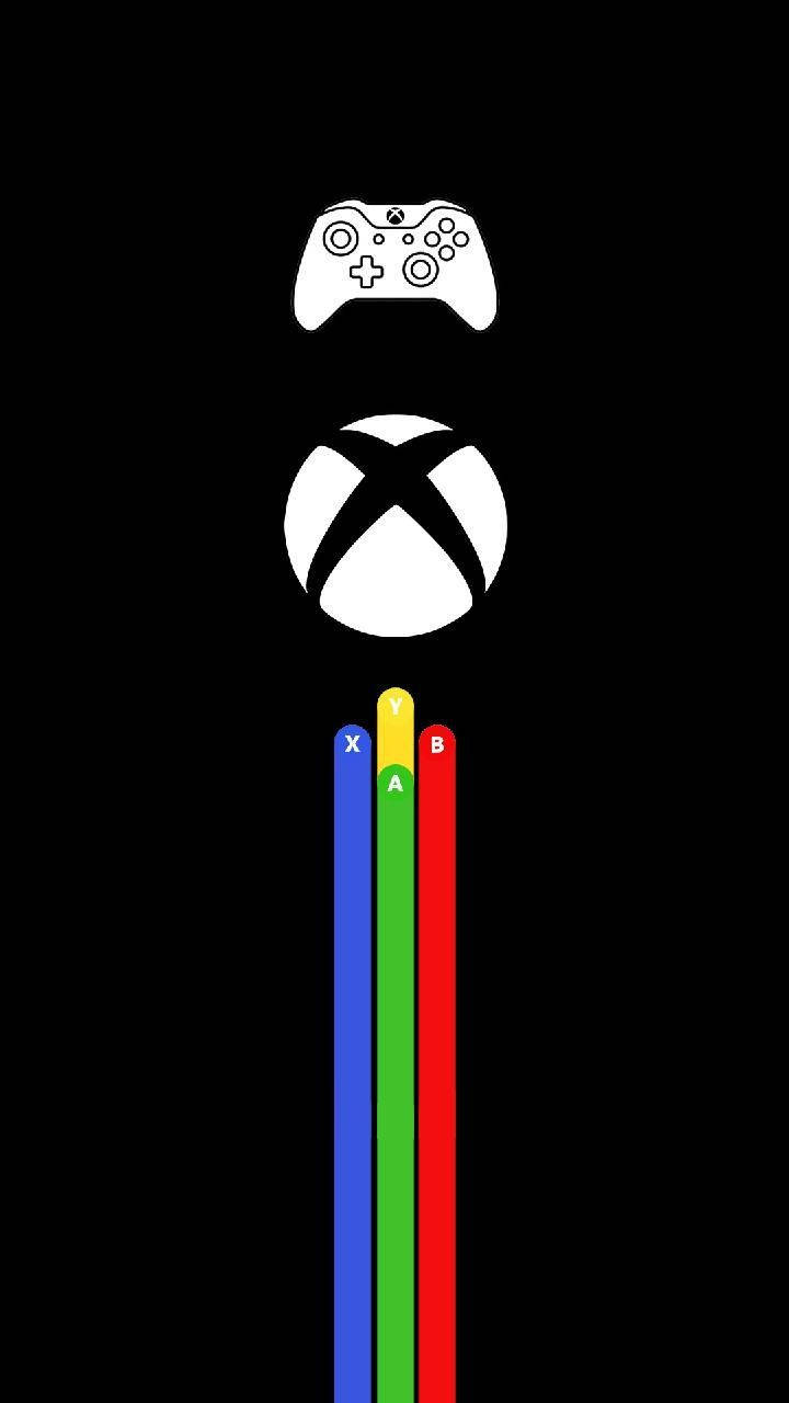 Xbox手把及標誌在彩色按鈕X A B Y上方