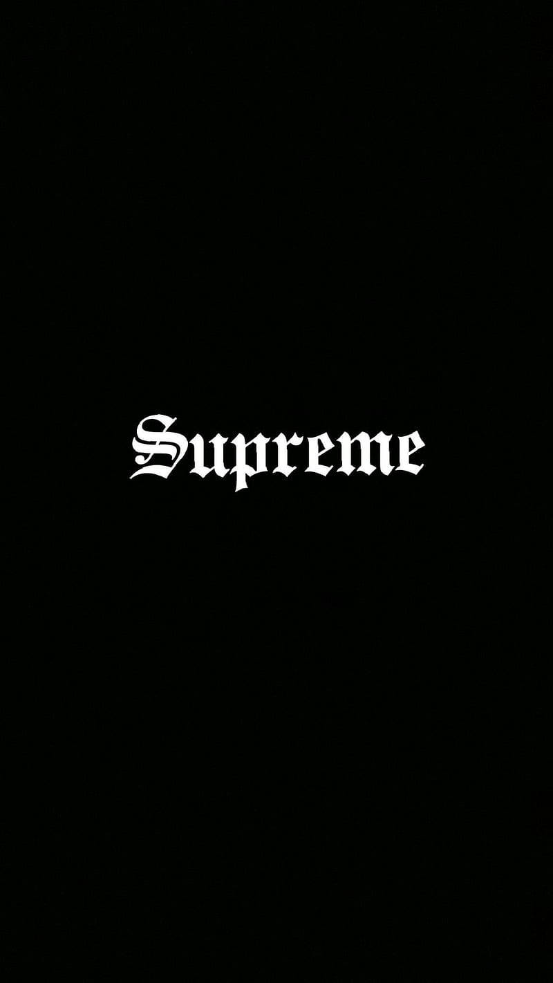 黑色背景上的白色Supreme標誌文字 — 字型 GIF 壁紙
