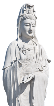 白色大理石觀音雕像 壁紙